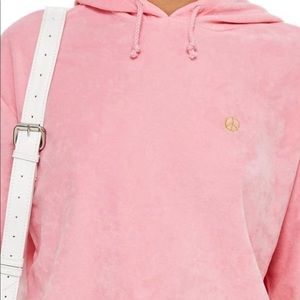 Topshop Peace Sign Velour Hoodie